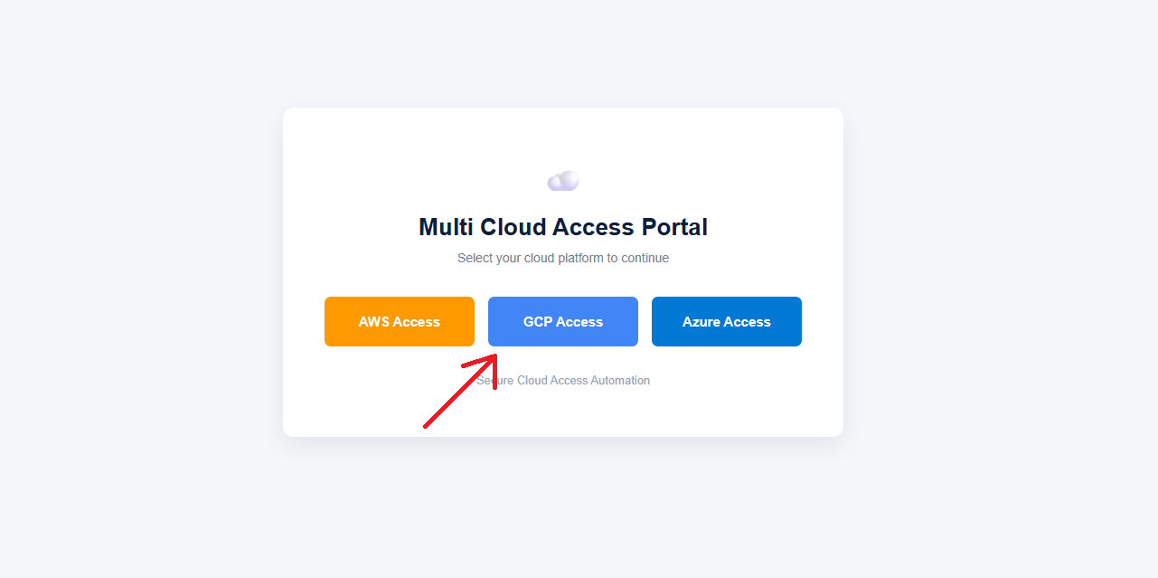 GCP Access portal Page